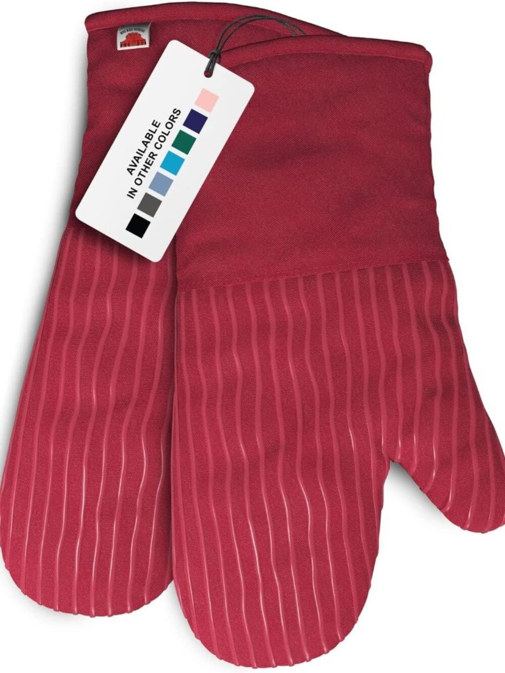 Silicone Oven Mitts - Red Set of 2-12.5" - Heat Resistant to 536 F / 280 C Kitch